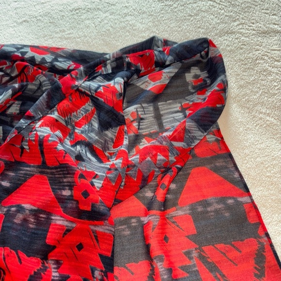 Ariat Boho Western Native Rachel‎ Tunic Poncho Sheer Flowy Top Women's Sz XL - Picture 4 of 7